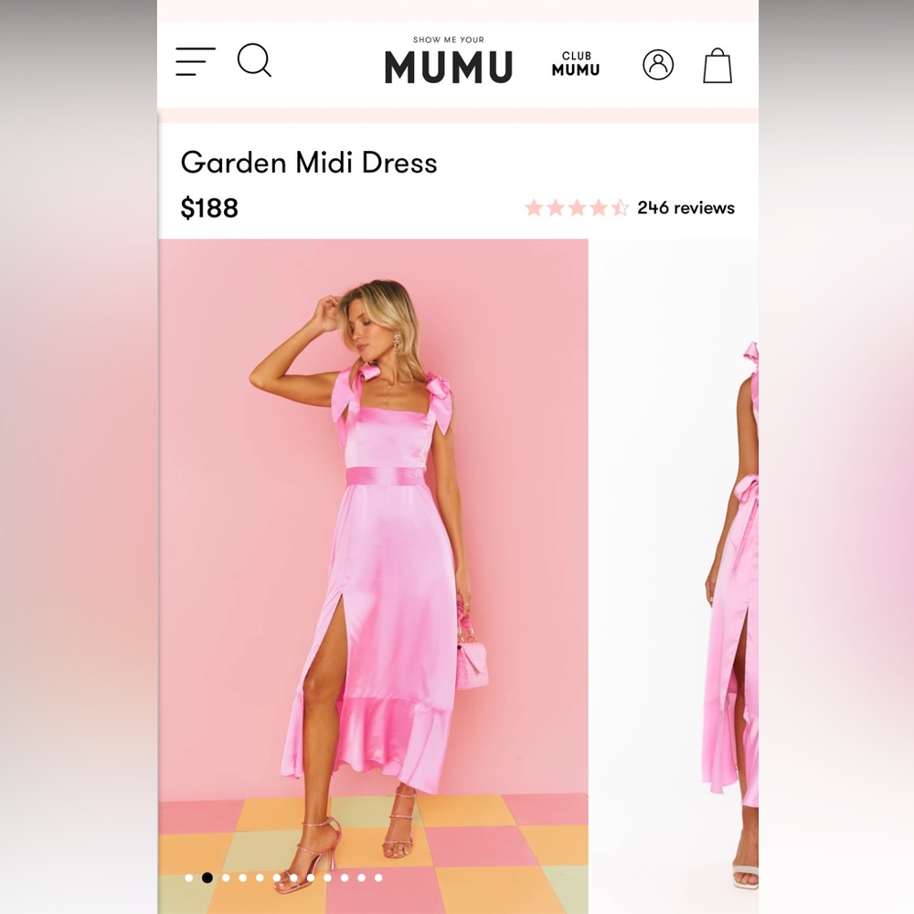Show me your mumu garden midi dress pink size xs